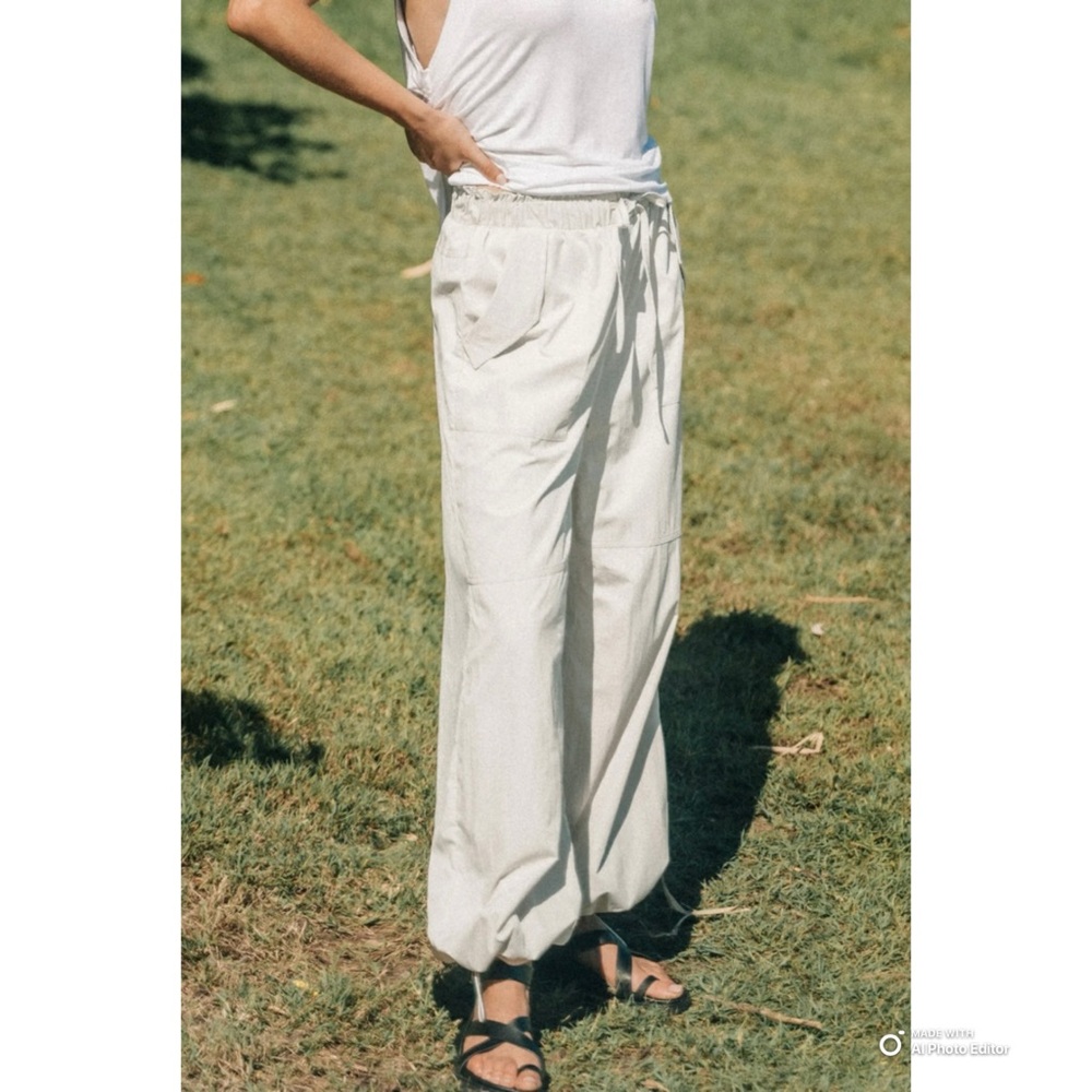 Cupshe Wide Leg Pull-on Casual Pants Size Large NWT Lightweight Summer